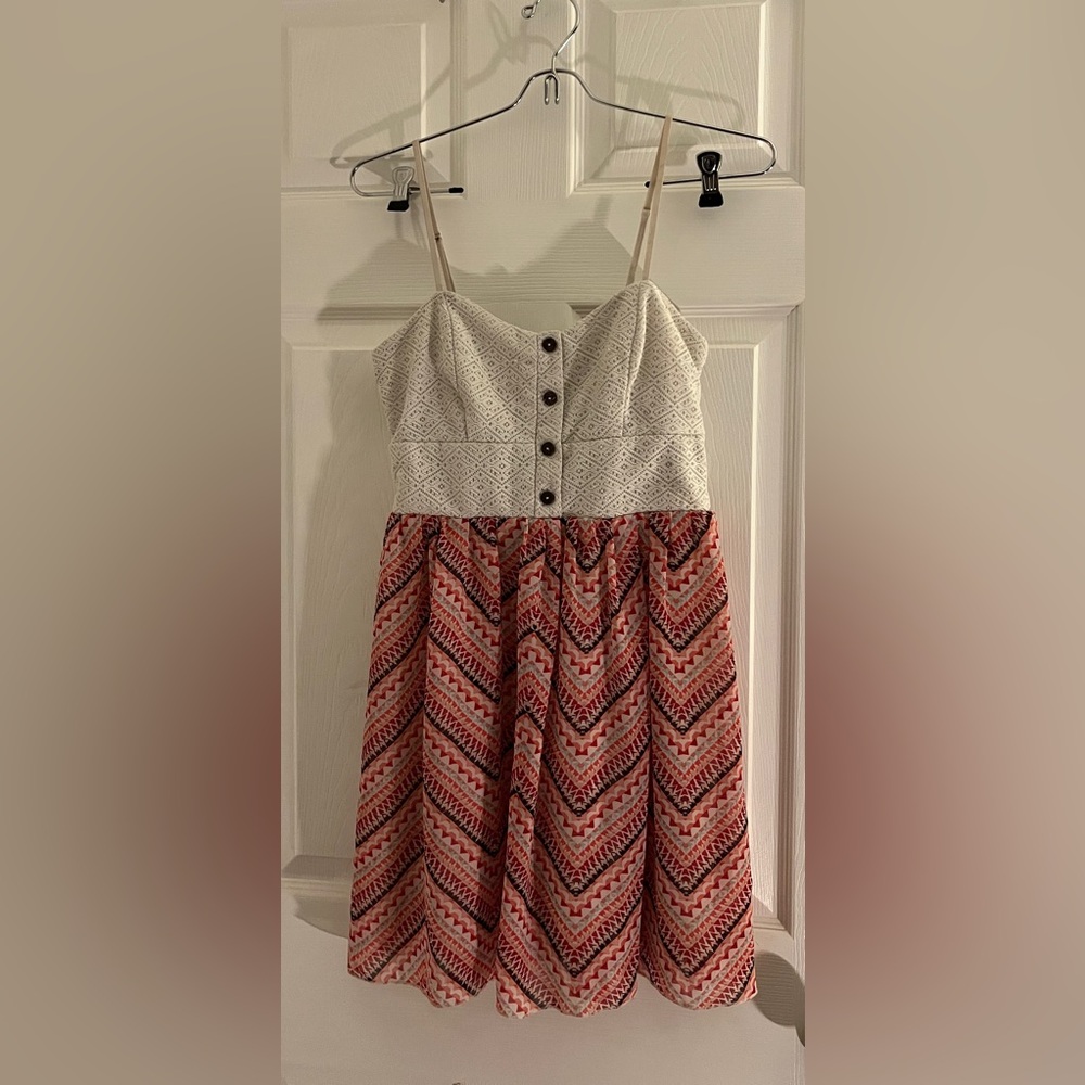 Trixxi White and Pink Mini Dress